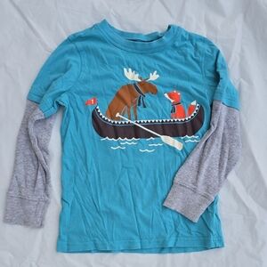 Carters Boys Blue Long-Sleeve Moose & Fox Canoe Tee
